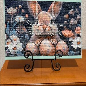 Charming Rabbit and Floral Art Print